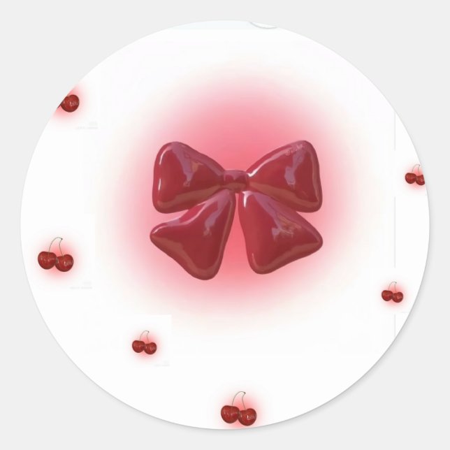 Red Radiating Bow Sticker For Sale (Front)