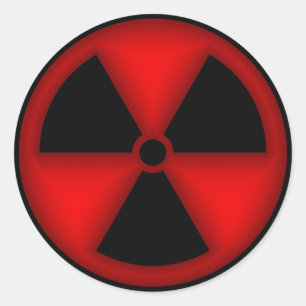 Red Radiation Symbol Sticker
