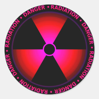 Red Radiation Symbol Sticker