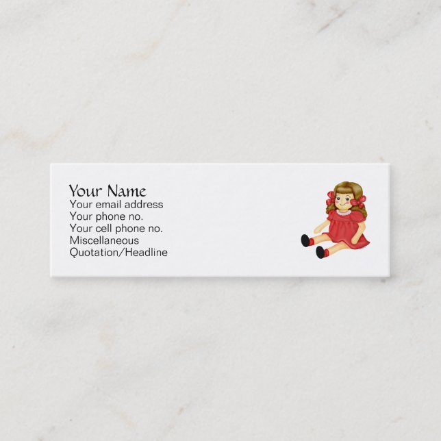 Red Ragdoll Mini Business Card (Front)
