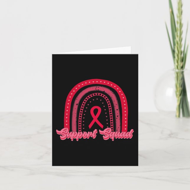 red rainbow blood cancer awareness support squad w card (Front)