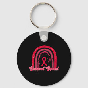 red rainbow blood cancer awareness support squad w key ring