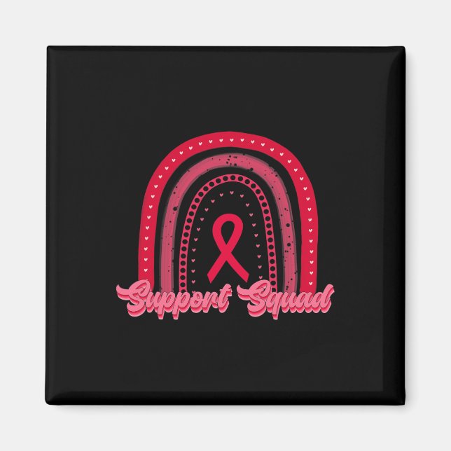 red rainbow blood cancer awareness support squad w magnet (Front)