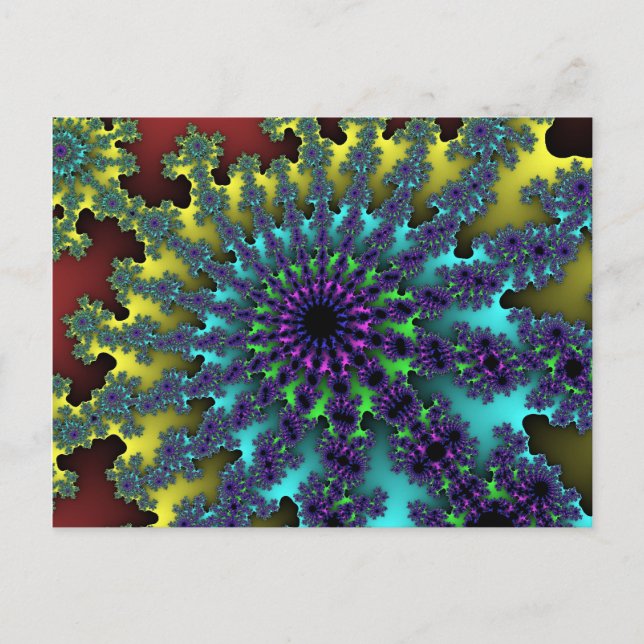 Red Rainbow Burst Postcard (Front)