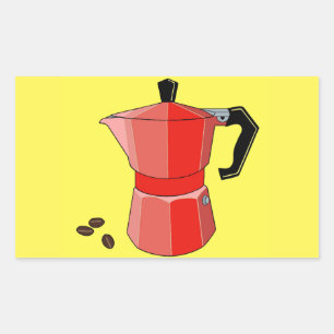 Red Rainbow Espresso Rectangular Sticker