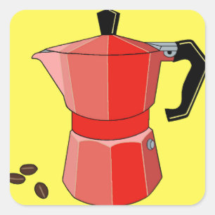Red Rainbow Espresso Square Sticker