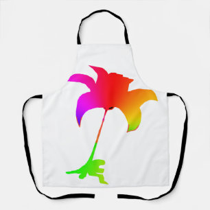 Red Rainbow Floral Chef Apron