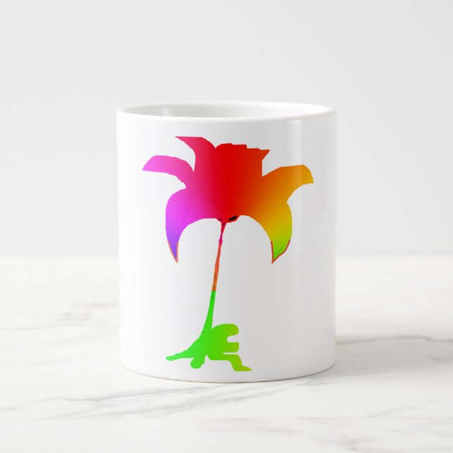 Red Rainbow Floral Gift  Large Coffee Mug (Front)