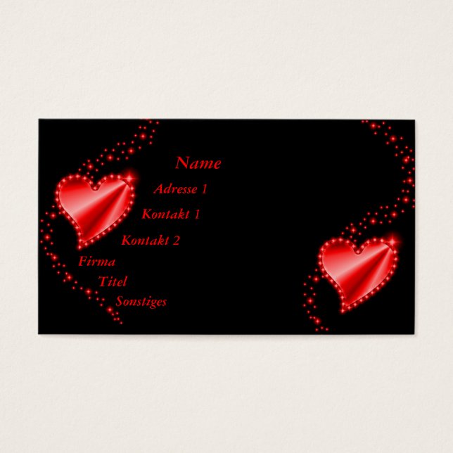red Rainbow Heart with Stars on black (Front)