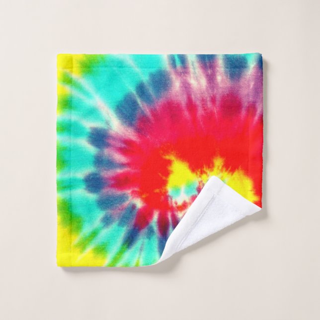 Red Rainbow Tie Dye, Wash Cloth (Wash Cloth)