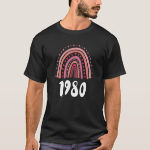 Red Rainbow Year Of Birth 1980 Birthday T-Shirt
