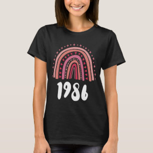 Red Rainbow Year Of Birth 1986 Birthday T-Shirt