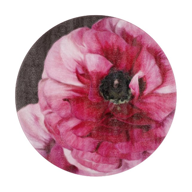 Red Ranunculus Cutting Board (Front)