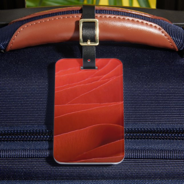 Red Ranunculus Flower Petals Luggage Tag (Front Insitu 2)
