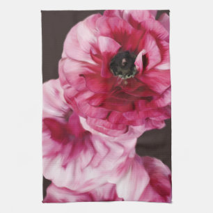 Red Ranunculus Tea Towel