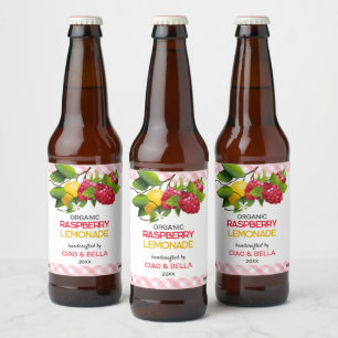 Red Raspberry Lemonade Beer Bottle Label