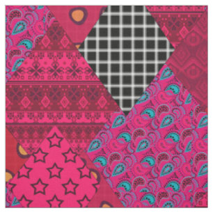 Red Raspberry Patchwork Fabric