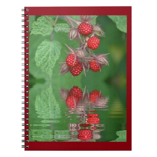 Red Raspberry Reflections Spiral Notebook (Front)