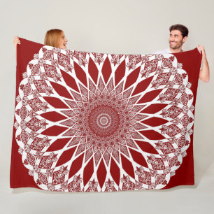 Red Raspberry Tristyns Mandala Fleece Blanket