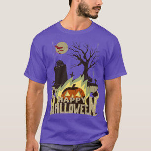 RED RAVEN HORROR ART LONESOME SKELETONS HAPPY HALL T-Shirt