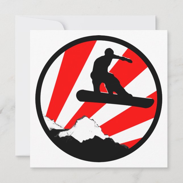 red rays snowboarding invitation (Front)