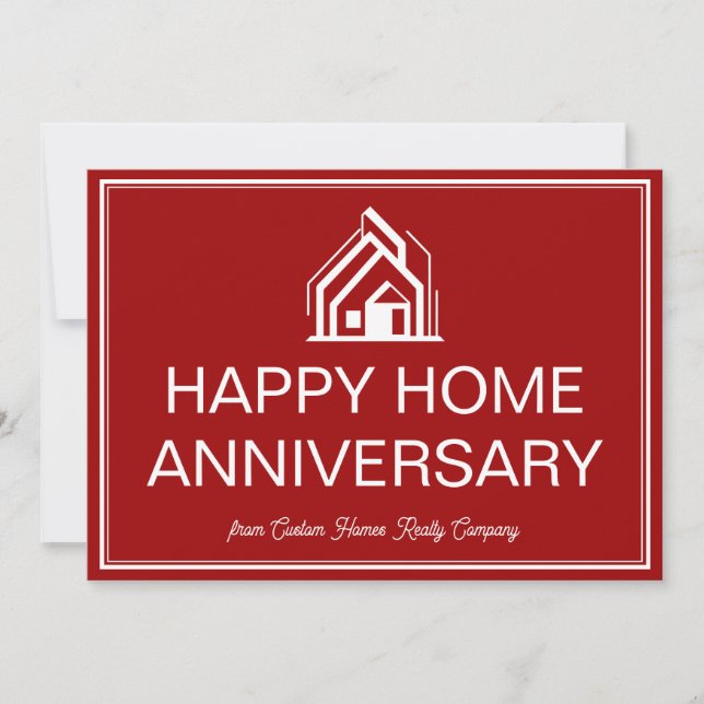 Red Real Estate Business Custom Marketing Card (Front)