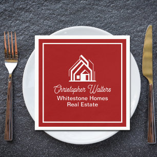 Red Real Estate Company Custom Realtor Napkin