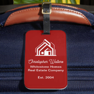 Red Real Estate Company Customised Realtor Luggage Tag