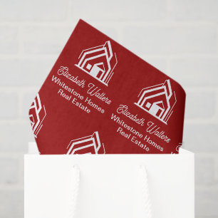 Red Real Estate Company Customised Realtor Tissue Paper