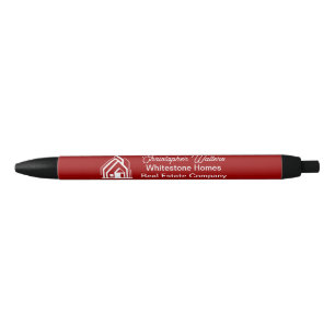 Red Real Estate Company Customized Realtor Black Ink Pen