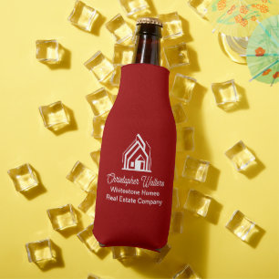 Red Real Estate Company Personalised Realtor Bottle Cooler