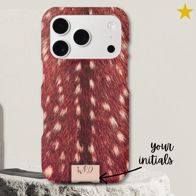 Red Realistic Deer Hair Fawn Spots Faux Fur  (Creator Uploaded)