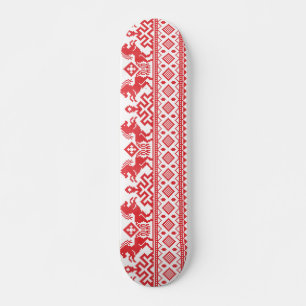 Red rearing horses skateboard