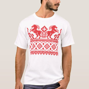 Red rearing horses T-Shirt