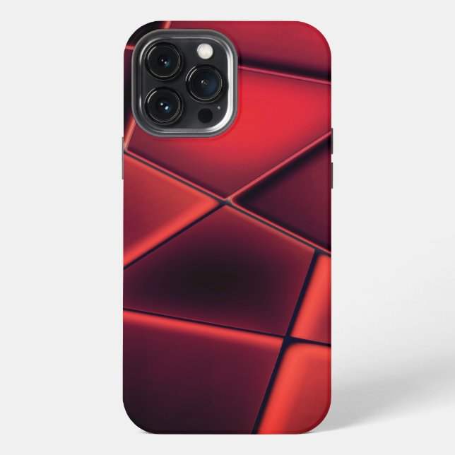 Red rectangle trapezoids with optional combination iPhone case (Back)