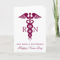 Red Red Caduceus Nurse Medical Symbol