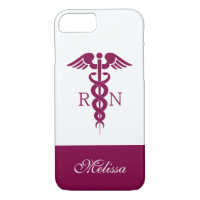 Red Red Caduceus Nurse Medical Symbol