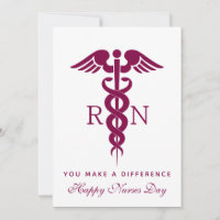 Red Red Caduceus Nurse Medical Symbol