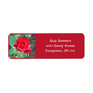 Red Red Rose Address Label