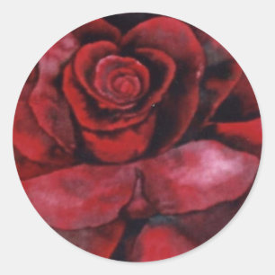 "Red, Red Rose" Floral Sticker