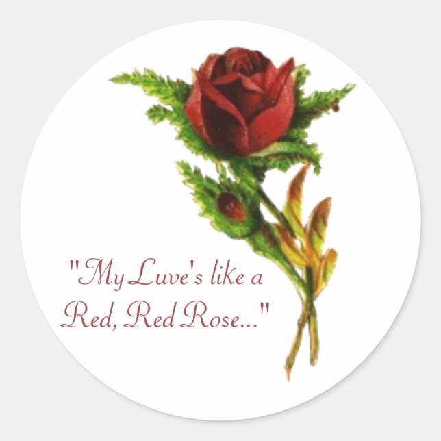 Red, Red Rose Sticker (Front)