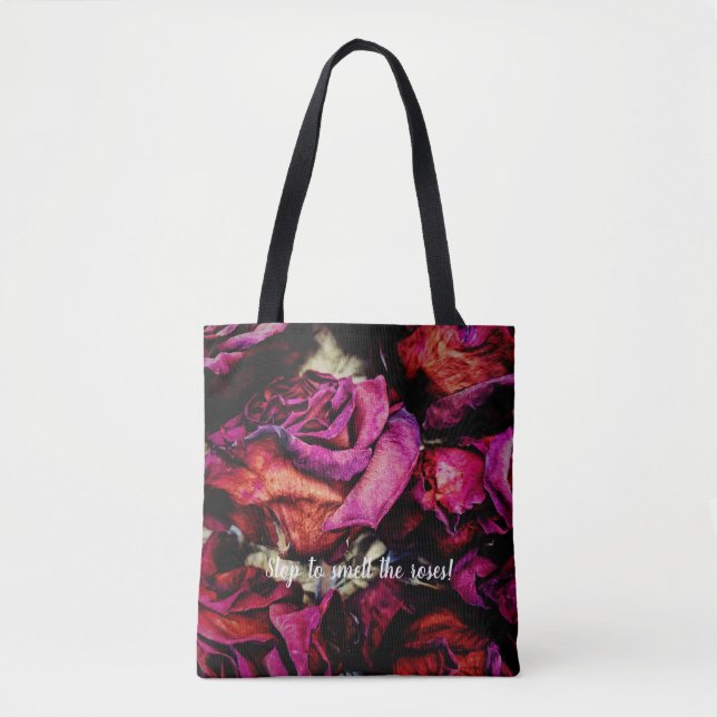 Red Red Roses Floral Tote Bag (Front)