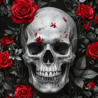 Red Red Roses Skull – Decoupage Paper