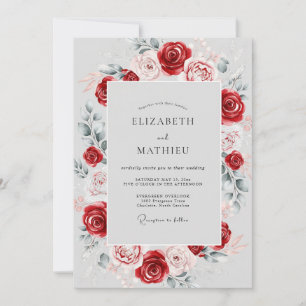 Red Refined Winter Wedding Invitation