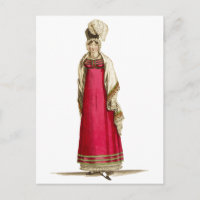 Red Regency Dress, Fashion Drawing 1800s 