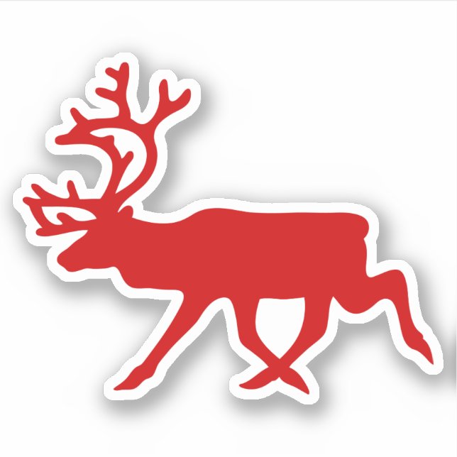 Red Reindeer / Caribou Silhouette (Front)