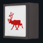 Red Reindeer / Caribou Silhouette Gift Box<br><div class="desc">Red Reindeer / Caribou Silhouette.

Globe Trotters specialises in idiosyncratic imagery from around the globe. Here you will find unique Greeting Cards,  Postcards,  Posters,  Mousepads and more.</div>