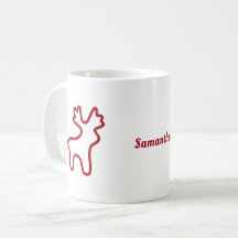 Red Reindeer Contour Personalised Name