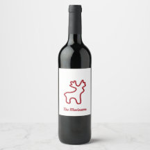 Red Reindeer Contour Personalised Name