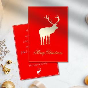 Red Reindeer Elegant Gold
